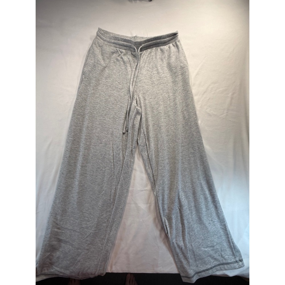 Joyspun Womens Lounge Pants Size Medium M 8-10 Gray Wide Leg Cozy Pajama Bottoms
